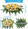 Cemetery Headstone Flower Saddle,Artificial Cemetery Flower Saddles for Graves,Artificial Rose Cemetery Memorial Flowers for Outdoor Tombstone Headstone Decorations (Yellow)